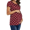 thumbnail image 2 of YAGHYAGH Pregnant Womens Summer T-shirt Short Sleeve Maternity Tee Tops Plus Size, 2 of 4