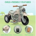 thumbnail image 7 of Lumiparty 6V Bubble Motorcycle Ride on Toy Car for Kids, with Music, LED Headlights, Forward/Reserve, Pedal, 3 Wheels Ride on Motorbike for Kids 3-8, Beige, 7 of 7