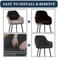 thumbnail image 4 of Vorkoi Velvet Curved Back Dining Room Chair Covers with Arms Stretch Swivel Bar Stool Chair Slipcover with Armrest Accent Vanity Kitchen Armchair Cover Protector Removable Office, 4 of 6