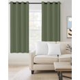 thumbnail image 2 of Green Solid Color Blackout Curtains for Bedroom/Living Room, Thermal Insulated Kitchen Curtains, Aesthetics Contemporary Luxury Grommet Darkening Window Treatment Drapes 52"x72"x2, 2 of 8