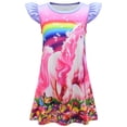 thumbnail image 4 of 3PC Girls Nightgowns Rainbow Cartoon Sleepwear Pajamas, Little Girls 3-8 Years, 4 of 6