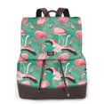 thumbnail image 1 of Disketp Tropical Flamingo Mochila de Cuero para Mujer, Bolso de Espalda Antirrobo con Estilo para Viaje, Trabajo y Uso Diario, 1 of 4