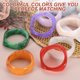 thumbnail image 4 of Brazalete de resina acrílica irregular gruesa Uxcell para mujeres, brazaletes apilables geométricos de puño ancho, brazalete de acetato de carey, joyería de declaración, púrpura, 4 of 6