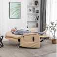 thumbnail image 3 of Oversized Recliner Chair for Adults, Double Power Recliner Chair with Heat Therapy and Massage, Living Room Single Sofa Seat 180 Degrees Lying Flat Recliner Electric Lounge Chair, Beige Yellow, 3 of 13