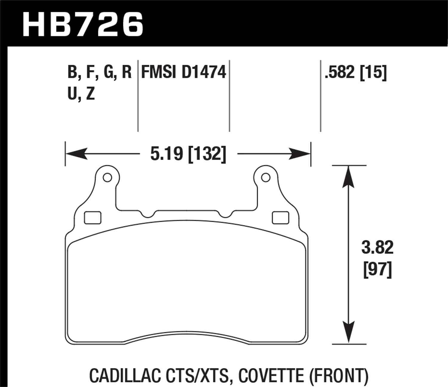 Hawk Performance HB726U.582 DTC-70 Disc Brake Pad