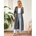 thumbnail image 5 of Ekouaer Women Zipper Robe Long Sleeve Loungewear Lightweight Housecoat Full Length Nightgown with Pockets, 5 of 7