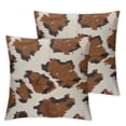 thumbnail image 2 of Acheng Throw Pillow Case Real Brown Cow Cowhide Pattern,Decorative Home Cushion Cover Home Pillowcases(Not Real Cowhide Not Faux Fur),Set of 2 White, 2 of 6