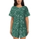 thumbnail image 1 of Fotbe Green Christmas Conjunto de Pijama Estampado para Mujer, 2 Piezas, Ropa de Dormir con Camiseta de Manga Corta y Shorts Suaves-XX-Large, 1 of 6
