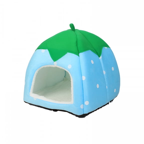 ACDANC Strawberry Hamster House, Guinea Pig Hideout, Small Animal Bed, Dwarf Rabbit, Chinchilla, Hedgehog, Ferret Hideaway, Hide Hut, Cage Accessories for Autumn Winter