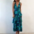 thumbnail image 5 of Ovbmpzd Maxi Summer Dresses for Women Green Elegant A-Line Tiered Dresses Sleeveless V-Neck Casual Dresses Women'S Summer Dresses,S, 5 of 5