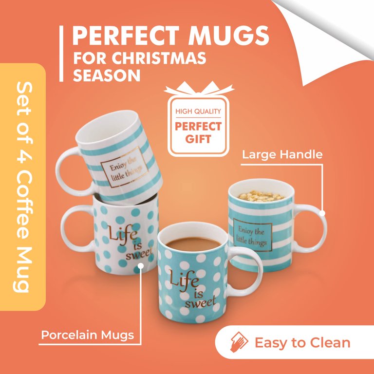 ZENFUN 2 Pack Ceramic Mug Set For Couple, Coffee Mugs