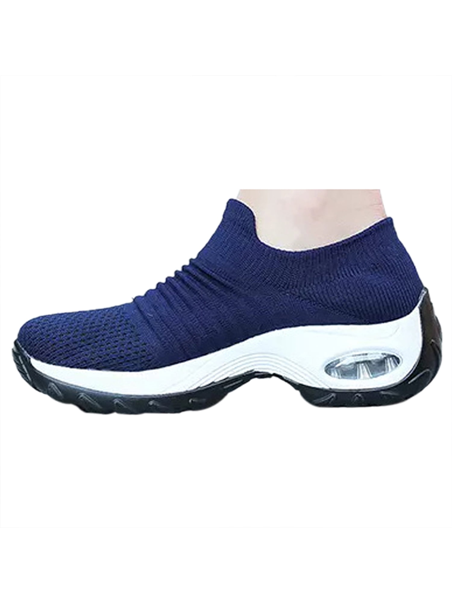Funnie Womens Running Sports Shoes Air Cushion Mesh Shoes Casual Slip-On Breathable Lightweight Gym Platform Shoes Walking Shoes Sneakers Hidden Wedges Shoes Outdoor Trainers Shoes 