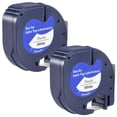 thumbnail image 2 of 2 Pack Plastic Label Tapes for DYMO LetraTag 91201 Black on White (12mm x 4M) for LT-100H, LT-100T, 2 of 5
