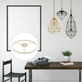 thumbnail image 6 of Raindrops Metal Cage Ceiling Light Lampshade Frame Golden Iron 1Set 28x28cm, 6 of 6