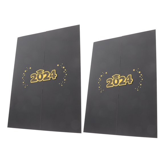 TAILTOSS 2Pcs Graduation Guest Book Black Stylish Signature Book for Graduation Celebration