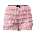 thumbnail image 4 of Women Sexy Ruffle Shorts With Bow Soild Color Party Shorts Short Skirt Low Waist Layered Shorts, 4 of 4
