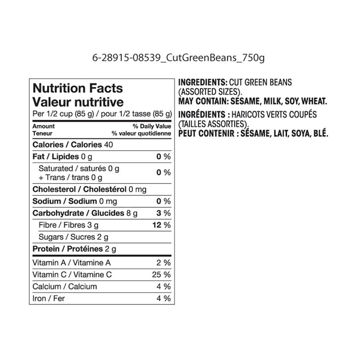 Great Value Cut Green Beans - Walmart.ca