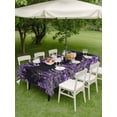 thumbnail image 4 of Outdoor Tablecloth with Umbrella Hole for Patio/Picnic/Party/Camping, Purple Lavender Waterproof Table Cloth Rectangle Table Cover Washable, Spring Watercolor Wildflowers Plant Black (52"x 70"), 4 of 8