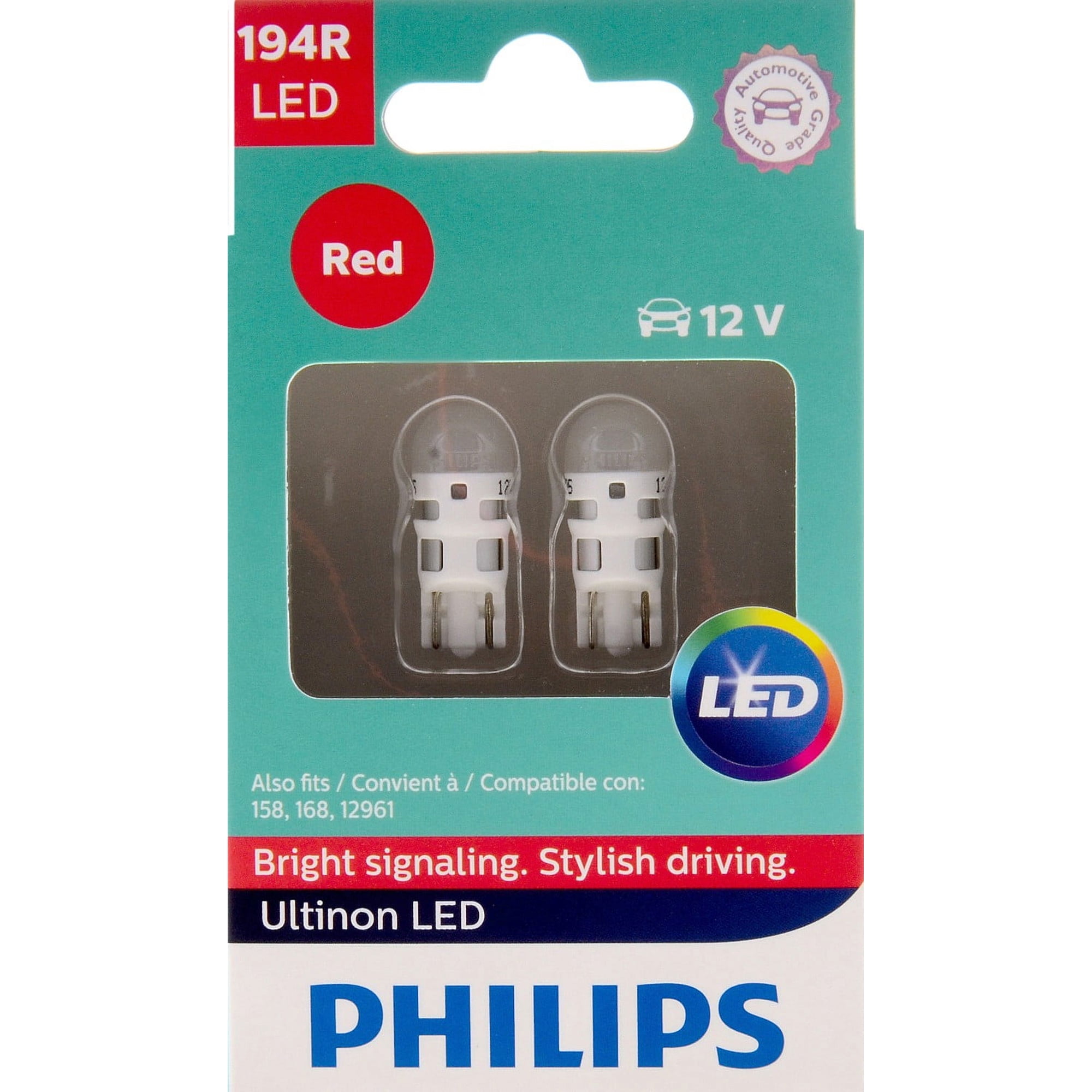 Philips Ultinon 194R Red LED, 2 Pack