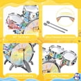 thumbnail image 4 of Caunedy Upgraded Toddler Light Jazz Drum Set, Musical Kid Drum Set with Stool, Pedal & Drumsticks, Birthday Gifts for 3-8 Boys Girls, 4 of 8