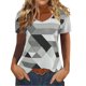 thumbnail image 5 of Blusas para Mujeres Casual, Cuello en V Impreso Manga Corta Camiseta de Verano Top Hecho de Poliéster Cómodo para el Uso Diario, Blusas de Verano de la Mujer, 5 of 6