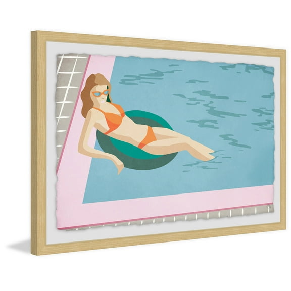 On a Green Floater Framed Painting Art Print