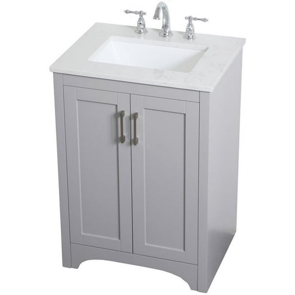 24 inch Single Bathroom Vanity in Grey