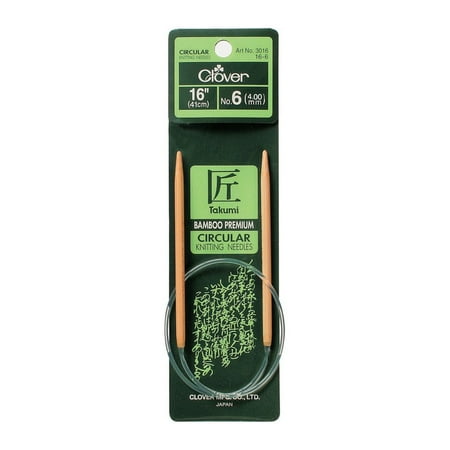 Clover Bamboo Takumi Circular Knitting Needles 16", Size 15