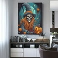 thumbnail image 4 of Kdxio Cartoon Pumpkin Skull Pattern Canvas Wall Art 12x16 Inches - Waterproof HD Print Solid Wood Frame for Living Room & Bathroom,Vertical, 4 of 8