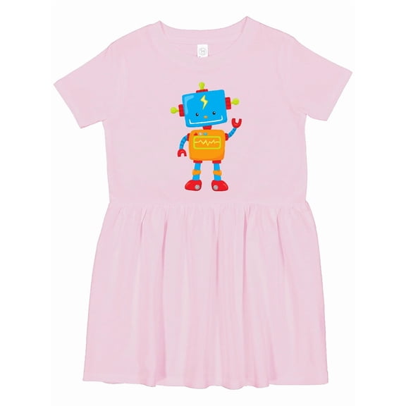 Inktastic Cute Robot, Colorful Robot, Funny Robot, Robotics Girls Toddler Dress