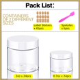 thumbnail image 4 of 2oz Plastic Jars Round Cosmetic Containers with White Lids | 20g Clear Small Sample Containers (Set of 48) for Cream, Body Butter, Eye Shadow, Rhinestone, Lip Scrub, Travel - Free Labels & Spatulas, 4 of 7