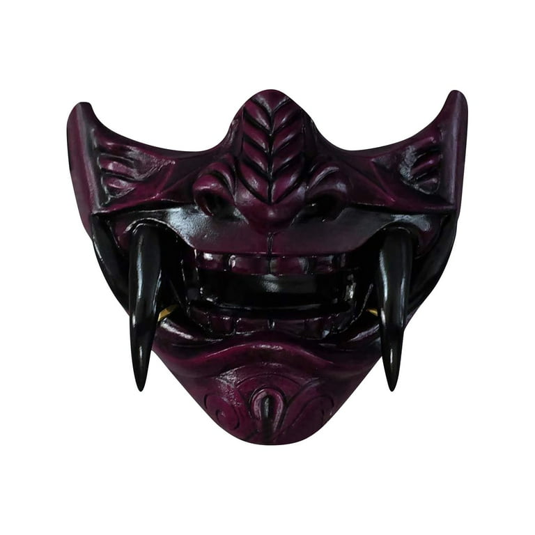 Cuhas Japanese Hannya Mask De-mon Oni Sam-urai NOH Kabuki Prajna Devil Half  Face Mask Cosplay 