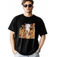 thumbnail image 2 of Camisetas para hombre, camisetas de manga corta con estampado de vaca y flores de primavera, camisetas de cuello redondo, camisetas informales holgadas para adolescentes y niños., 2 of 8
