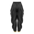 thumbnail image 3 of Yartina Kids Boys Dhoti Pants Satin Harem Trousers Traditional Draped Casual Baggy Pants with Gold Trim Black 16, 3 of 4