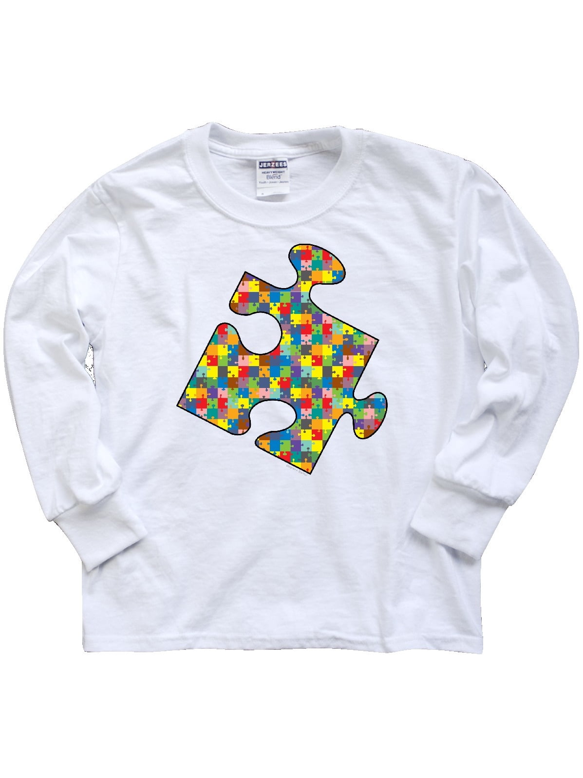 Jigsaw Patterned Jigsaw Piece Youth Long Sleeve TShirt