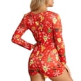 thumbnail image 3 of Mono Sexy ajustado para mujer, pijama de talla grande con estampado navideño, chándal de una pieza, ropa de dormir, 3 of 4