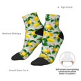 thumbnail image 6 of Rateoe Lemon1 Pattern Quarter Crew Socks,Toe Seamed Ankle Socks,Cotton Cushioned Breathable Athletic Crew Sports Socks, 6 of 7