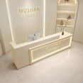 thumbnail image 3 of Computer Reception Desk Office Coffee Beauty Church Pulpit Service Desk Shop Counter Gaming Tasca Bancone Bar Wood Furniture My Lux Decor Round, 3 of 7