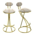 thumbnail image 4 of Wanling Elegant Gold Metal Frame Black Velvet Bar Stool with Armrests for Home Bar Kitchen Black, 4 of 20