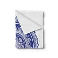 thumbnail image 2 of Mandala Soft Flannel Fleece Throw Blanket, Oriental Bohemian Composition with Flourishing Petals Motif, Cozy Plush for Indoor and Outdoor Use, 50" x 70", Navy Blue Indigo, by Ambesonne, 2 of 5