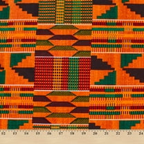 Kente African Print Fabric Cotton Ankara 44 Inches Sold By The Yard (19006-2)