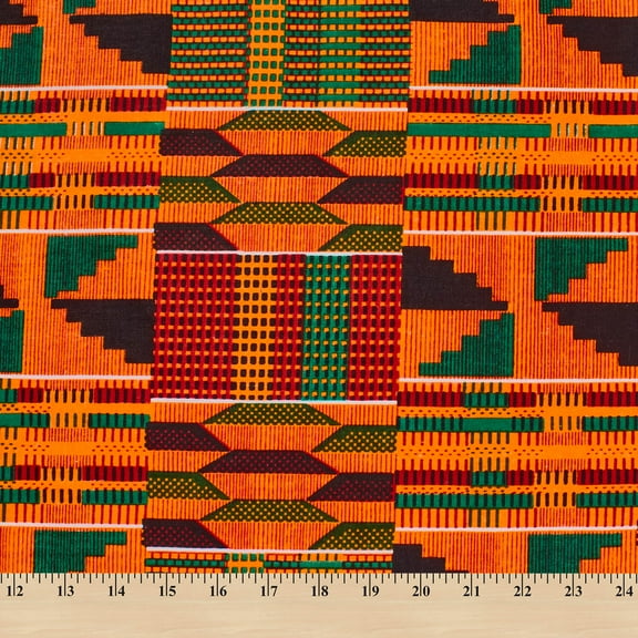 Kente African Print Fabric Cotton Ankara 44 Inches Sold By The Yard (19006-2)