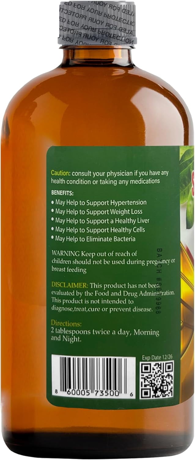 LIQUID BLENZ Pure Soursop Bitters with Moringa & Turmeric – Herbal Detox & Natural Energy Support, 16 fl oz