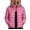 Pink, variant on Women Puffer Jacket Full Zip Padded for Fall Winter