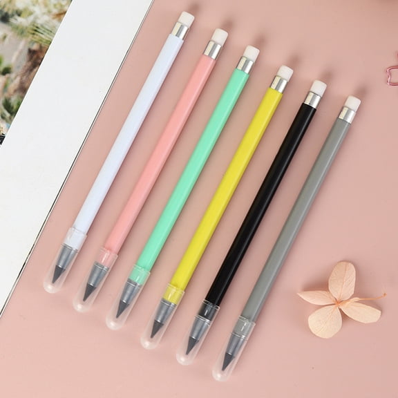ibasenice Erasable Pencil for Kids Black Plastic Sketching Everyday Use 6Pack Back to School