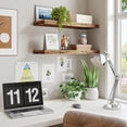 thumbnail image 5 of Wood Floating Shelves for Wall, 22" Long Wall Mounted Shelves for Living Room, Bedroom, Bathroom and Kitchen, Wall Shelves for Storage, Books, Room Decor (Rustic Brown, Set of 2), 5 of 14