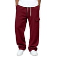 thumbnail image 5 of Homenesgenics Big and Tall Cargo Pants Men 2026 Casual Pockets Elastic Waist Sweatpants Work Trousers Wine XXXL, 5 of 7