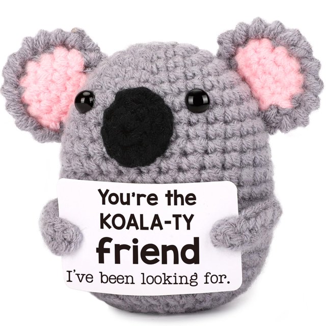 Figura de juguete NEVERNERVE hecha a mano a ganchillo koala 5x8x9 cm