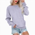 thumbnail image 4 of Godom Solid Sweatshirt Pullover for Women, Long Sleeves Color Tunic Tops Crewneck Hoodless Tunic Top Casual Sweatshirts, 4 of 7