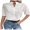 White-09, variant on Mittory Women's Floral Embroidered Eyelet Blouses Notch Neck Half Sleeve Casual Tops Lace Trim Shirts